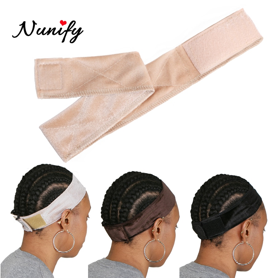 Nunify Wig Elastic Band Brown/Black/Blonde Hand Made Non-Slip Wig Grip Band With Double Sided Velvet Adjustable Wig Hair Band