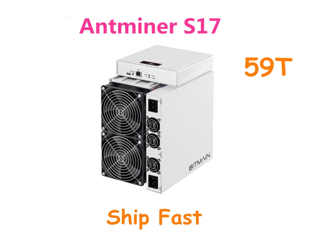 BTC BCH Miner AntMiner S17 59TH/S With PSU Better Than S9 S15 S17e T17 T17e S17+ T17+ WhatsMiner M3X M21S M20S Innosilicon T2T