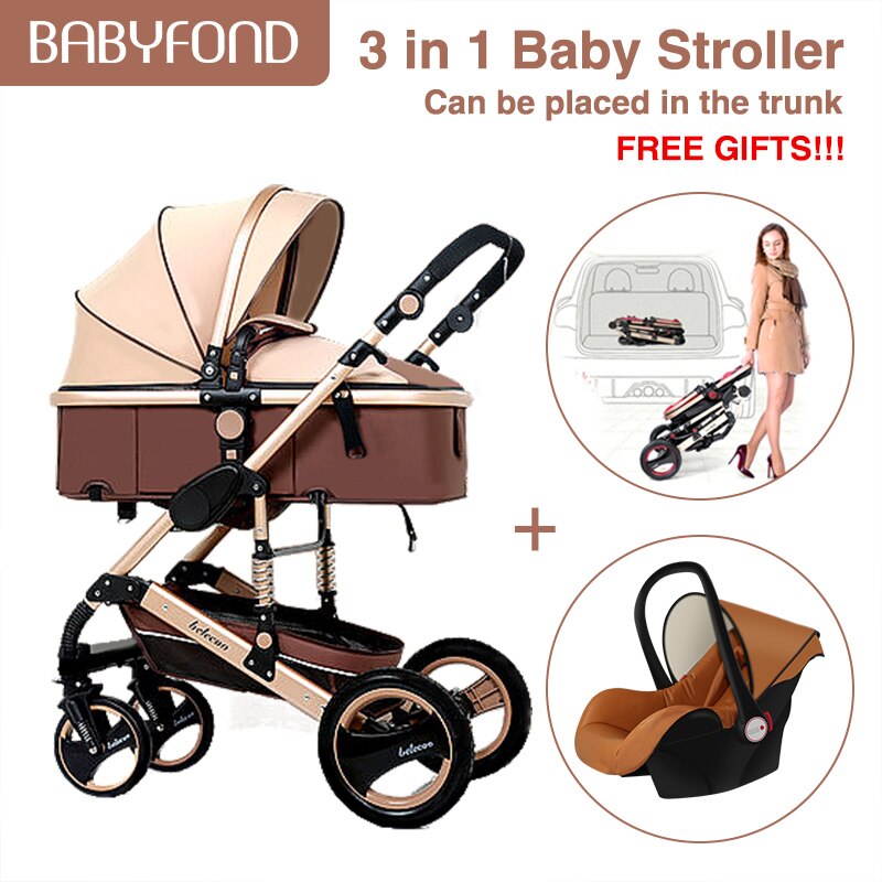 baby stroller 2 in 1 collapsible two-way baby pram four-wheel shock absorber stroller