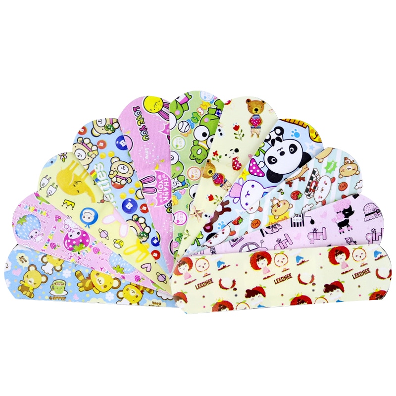 120PCs Waterproof Breathable Cute Cartoon Band-Aids Hemostasis Adhesive Bandages Band First Aid Emergency Kit For Kids Children