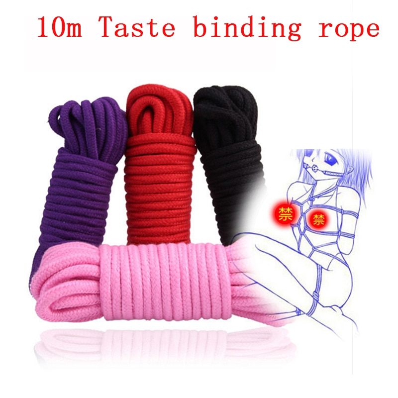 10M Thicken Sex Cotton Bondage Restraint Rope Slave Roleplay Toys For Couples Adult Games Products Shibari Hogtie Fetish Harnes