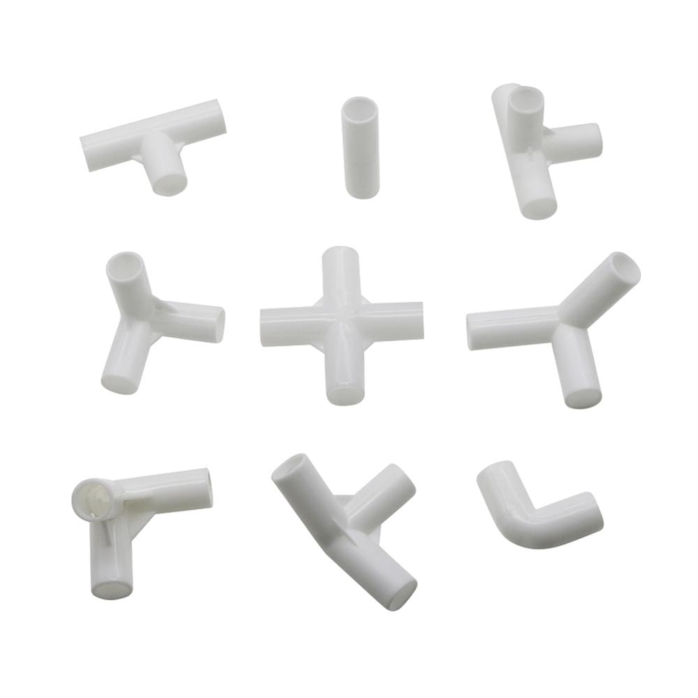 5 Pcs 12mm PVC Straight Elbow Cross Connector Joint 60 90 120 135 Degree Tee Connector PVC Pipe Fitting DIY Tent Fixed Fittings