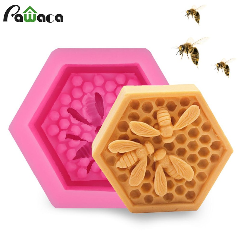 3D Bee Honeycomb Fondant Bakeware Molds Silicone Handmade Soap Molds Cake Decorating Tool Chocolate Pastry Dessert Muffin Mold