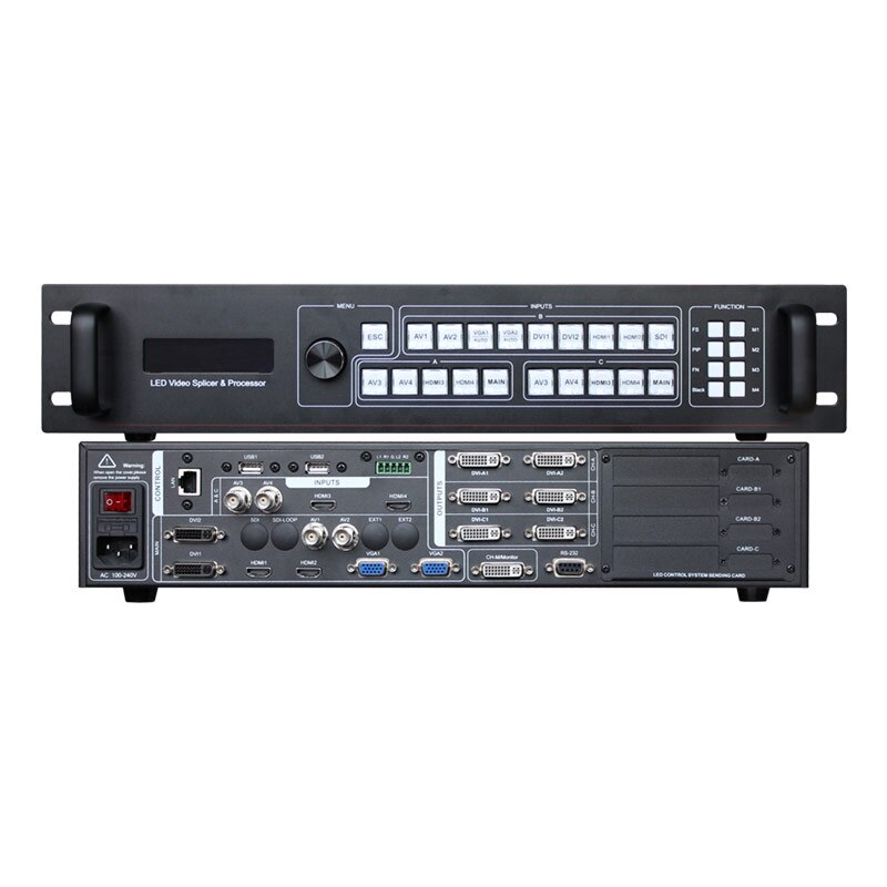 Multi picture video processor SC359 SC359S support SDI input, 3 windows splicer for large led rental display event show