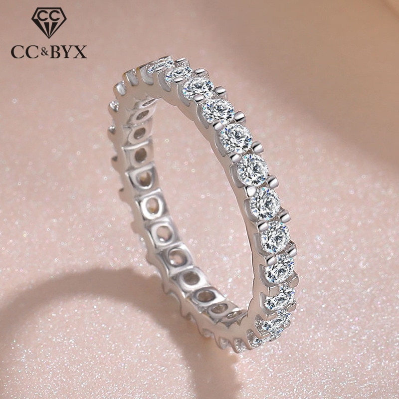 CC Solid 925 Silver Rings For Women Cubic Zirconia Ring White Gold Bridal Wedding Engagement Trendy Jewelry Bijoux Femme CC1565