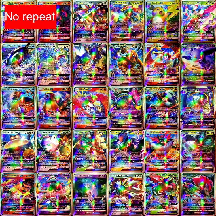 200 Pcs 50pcs GX MEGA Shining TAKARA TOMY Cards Pokemon Cards Game Battle Carte Trading Cards Game kid's Toy christmas gift