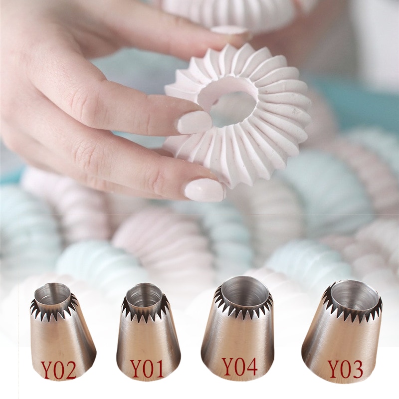 1-4pcs Russian Icing Piping Nozzles Sulta Ne Ring Cookies Mold Confectionery Pastry Nozzles For Decorating Cake Pastry Tips Sets