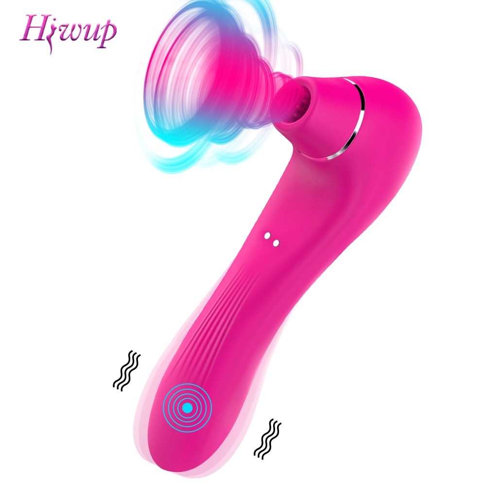 HIWUP Sex Sucking Toys Vibrator Powerful Clitoris Sucker Blowjob Tongue Stimulator Nipple Vagina Pussy Pump Sex Toys for Women