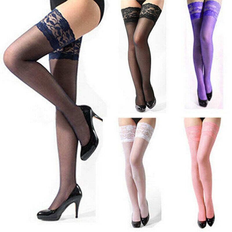 Hot 2019 Women Lace Soft Ultra-thin Stockings Lady Girls Nightclubs Sheer Nets Sexy Stockings Thigh High Stockings 6 Colors