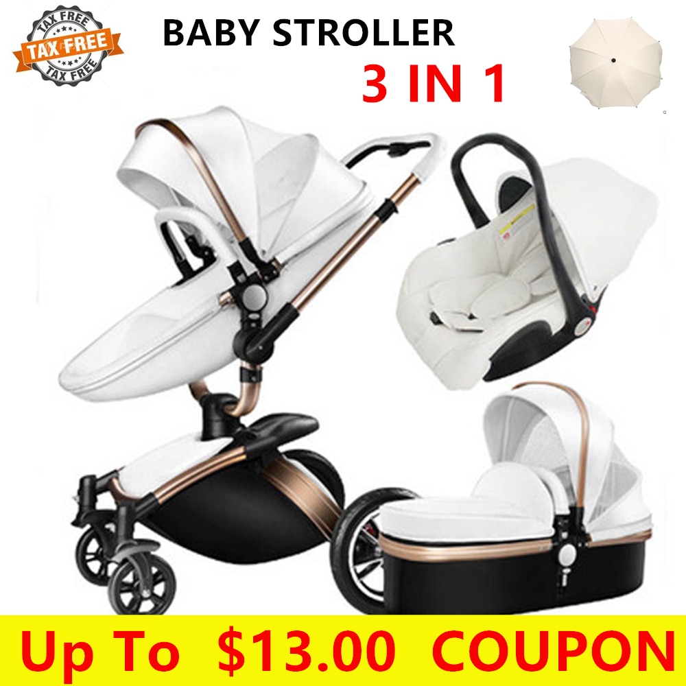 Aulon Luxury Baby Stroller 3 em 1 Free Shipping High land-scape Fashion Carriage European Design For 0~36M Tax Free Delivery