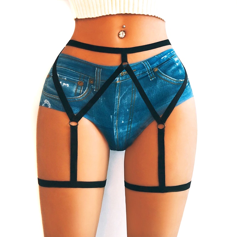 Women Sexy Leg Garter Belt Elastic Cage Body Hollow Leg Garter Belt Suspender Strap Underwear Leg Strap Leg Garter Belt