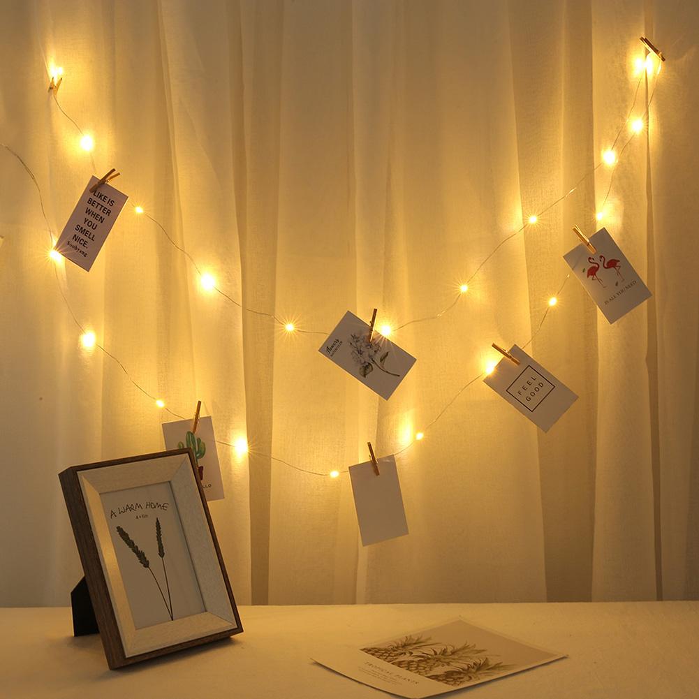 2/4M Photo Clip Holder LED Strings Light Christmas Wedding Party Home Decoration