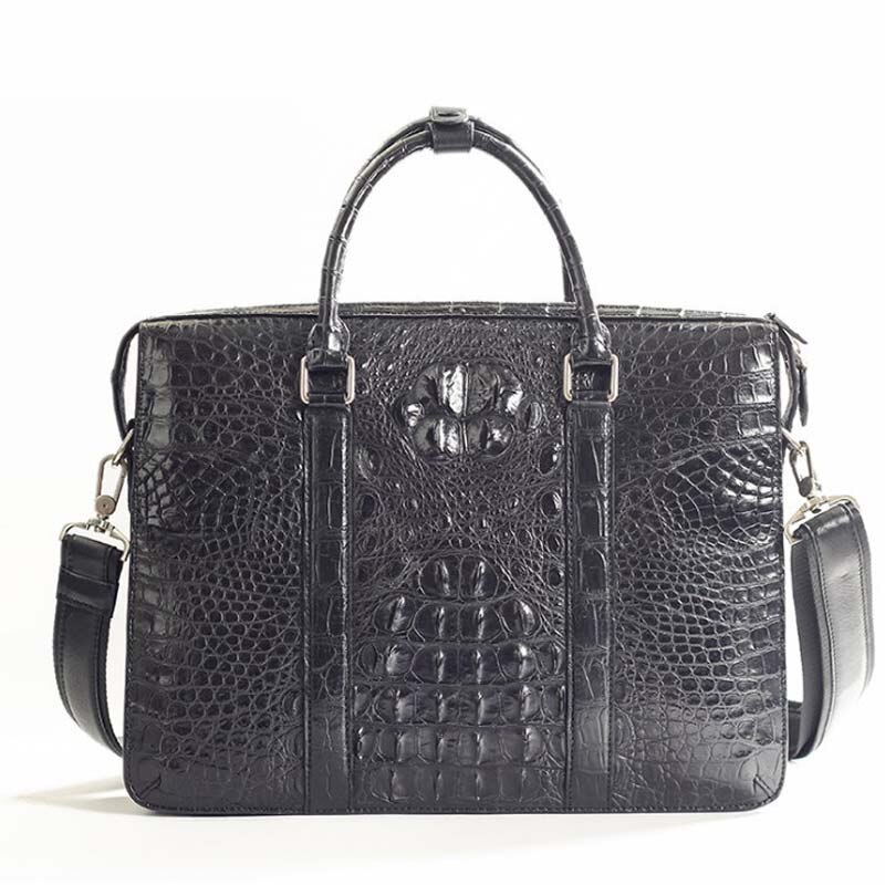 ourui new arrival crocodile leather men briefcase black Genuine crocodile leather business handbag male men bag