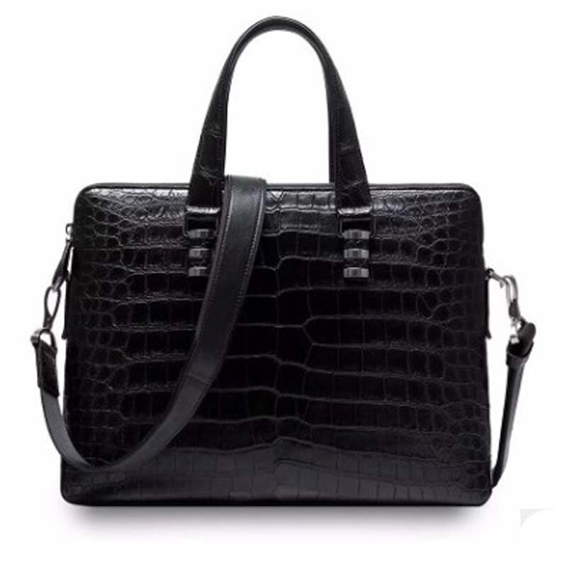 ourui crocodile belly men briefcase black Genuine crocodile leather handbag package male men handbag