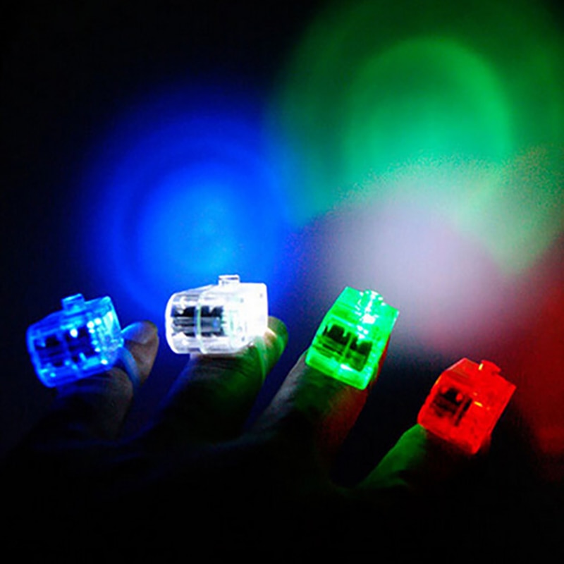 New Colorful LED Finger Lights Glowing Dazzle Laser Emitting Lamps Christmas Romantic Wedding Celebration Festival Party Decor