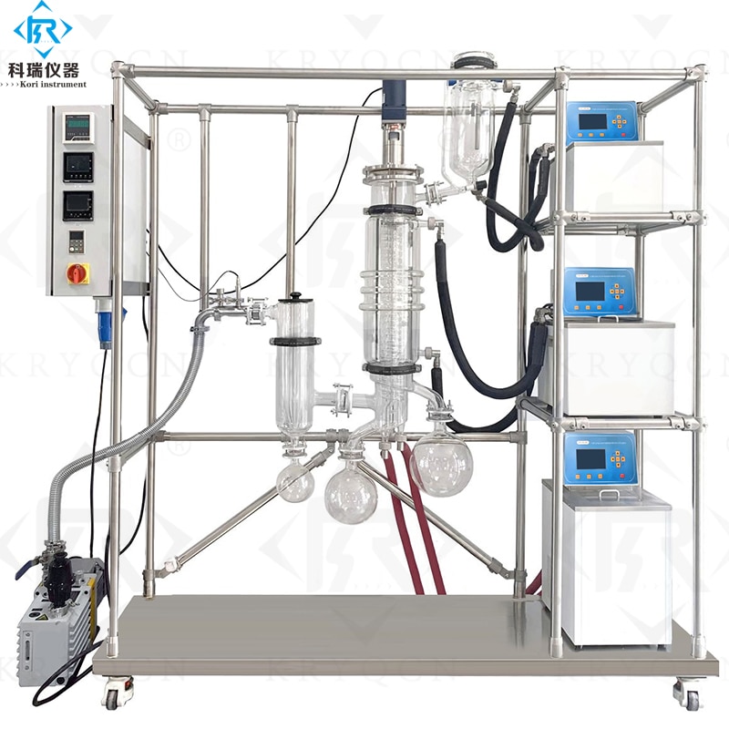 laboratory glassware distillation apparatus/Industrial lab Glass Wiped film molecular distillation equipment price
