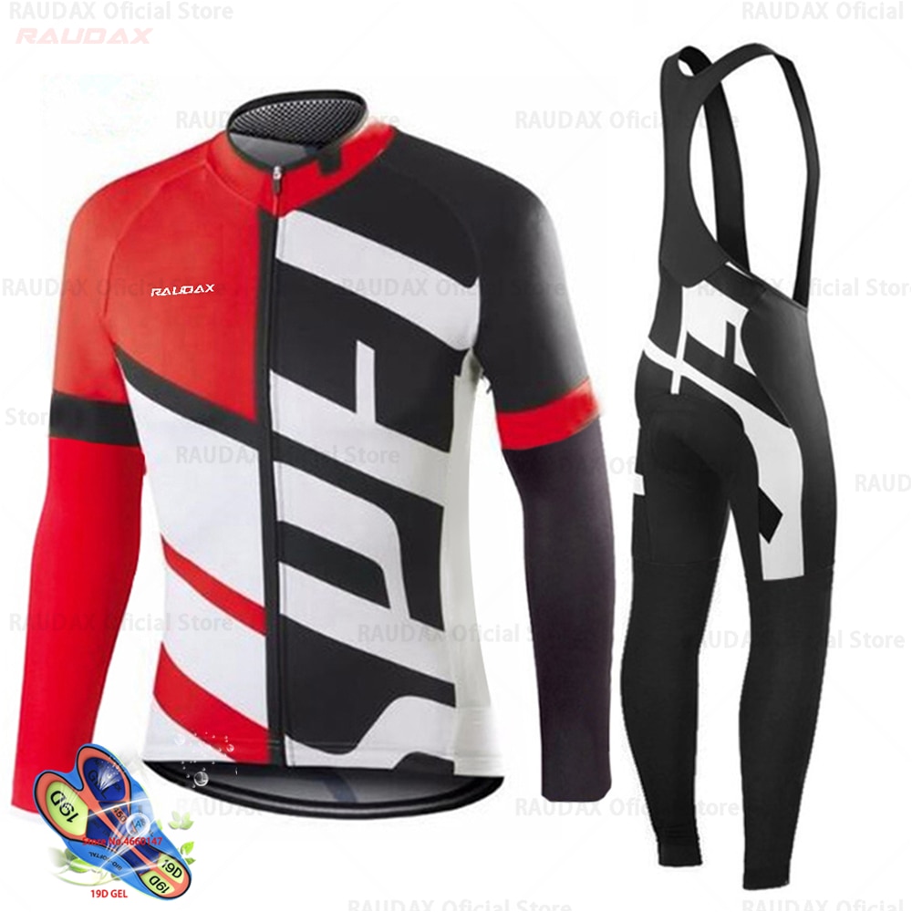 Spring 2020 Pro Team Raudax Cycling Jersey Autumn Mtb Cycling Clothing Summer Long Sleeve Triathlon Mountain Bike Bib Pant Set