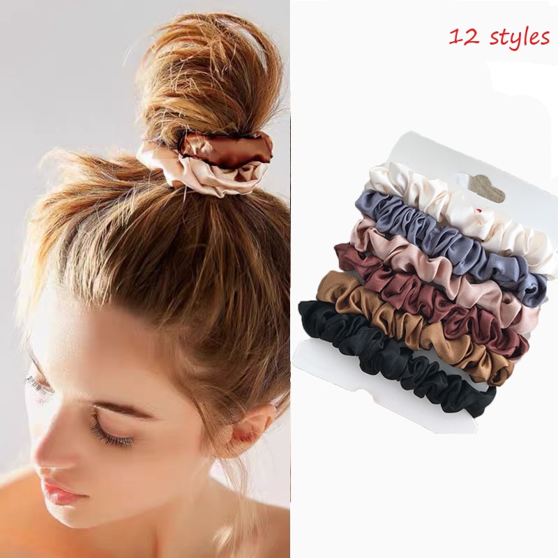 4/6 Pcs/Set Woman Fashion Scrunchies Velvet Hair Ties Girls Ponytail Holders Rubber Band Elastic Hairband Hair Accessories