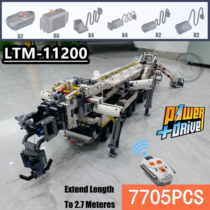 New MOC RC Crane Power Supply Functions LTM11200 Technic Engine MOC-20920 Building Kit Brick Blocks Diy Boys Toy Christmas Birth