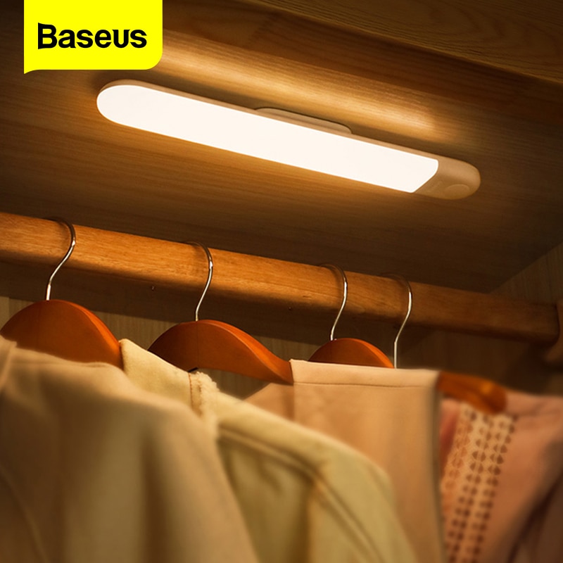 Baseus Under Cabinet Light PIR Motion Sensor Human Induction Cupboard Wardrobe Lamp Smart LED Closet Light For Kitchen Bedroom