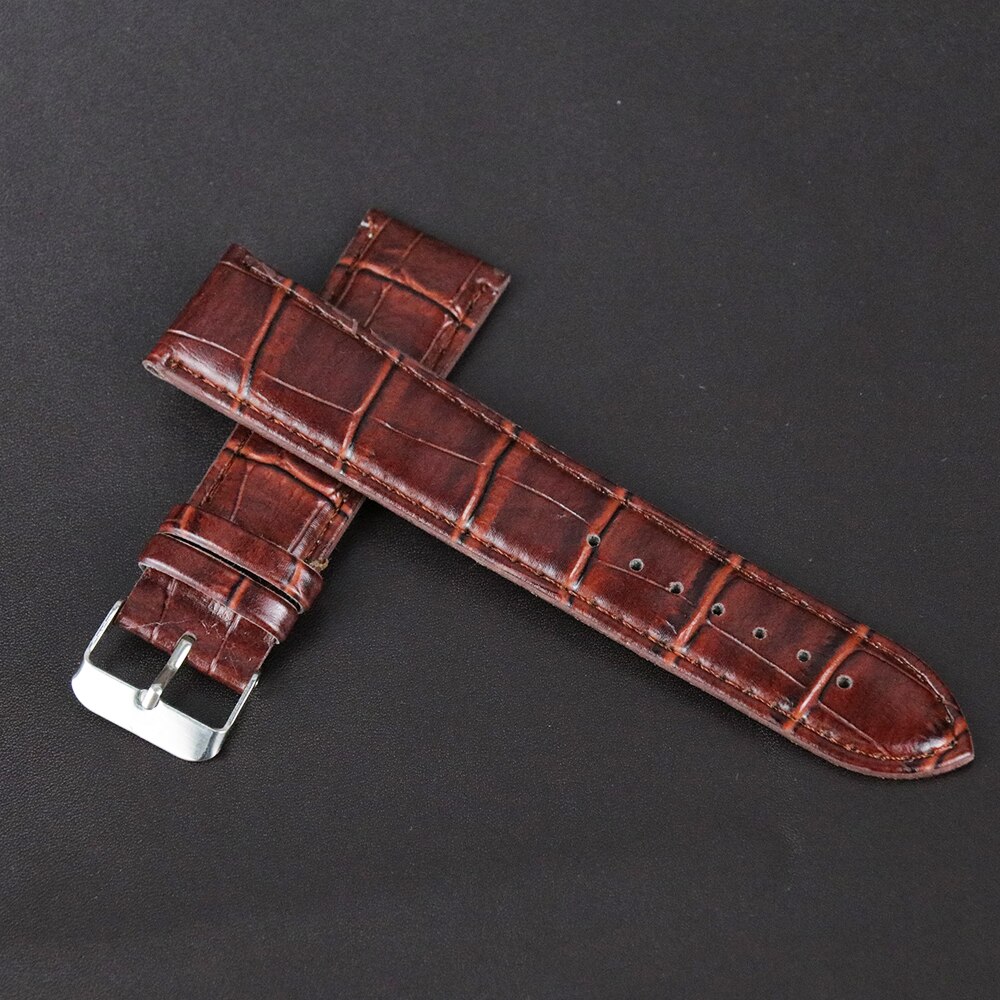 Watch Band PU Leather Strap 22mm Hot Sale Black Brown Replacement Relogio Masculino Accessories Crocodile