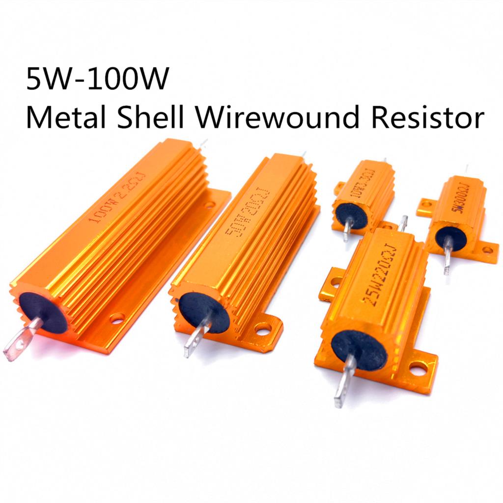 25W 50W 100W Aluminum Power Metal Shell Case Wirewound Resistor 0.01-100K 0.05 0.1 0.5 1 2 6 8 10 20 200 500 1K 10K ohm