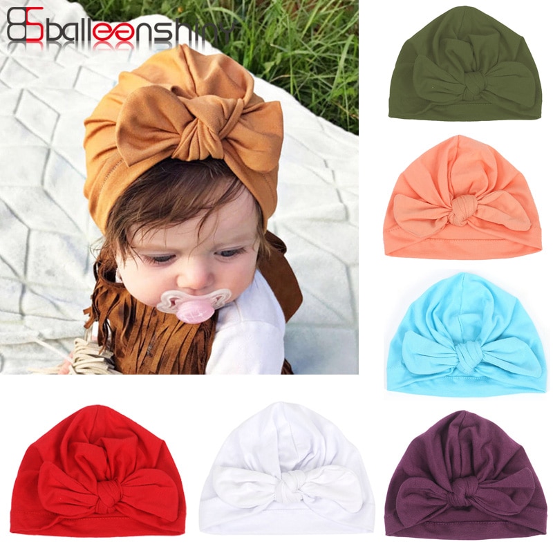 Balleenshiny Baby Accessories Hair Headwears Baby Turban Hat Children Newborn Beanie Kids Baby Girl Baby Headwrap Girl Tiara