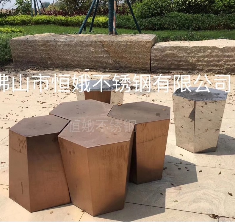 100pcs Pack, 50cm High Stainless Steel Art Works of Small Tea Table / Separated or Mosaic Joints Use