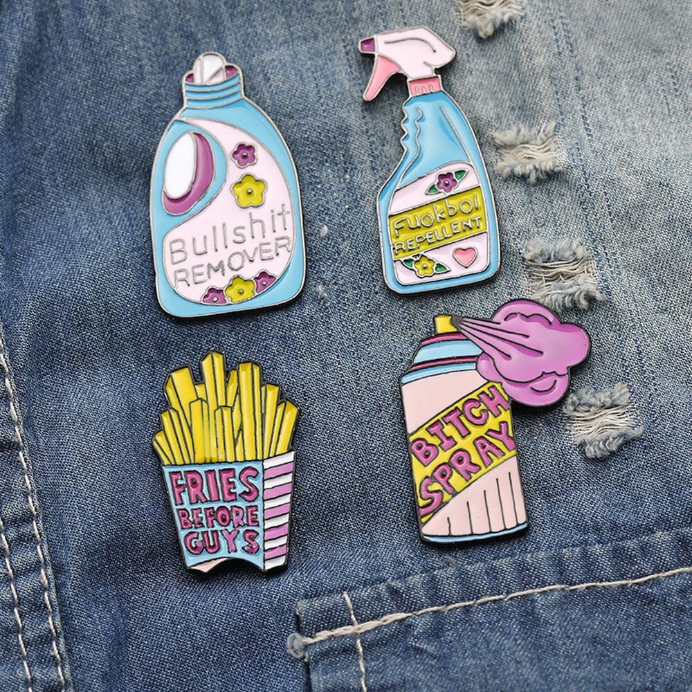 Hot Fashion Brooch Bullshit Remover Laundry Liquid Brooch Repellent Detergent Brooch Cute And Amusing Jewelry Gift