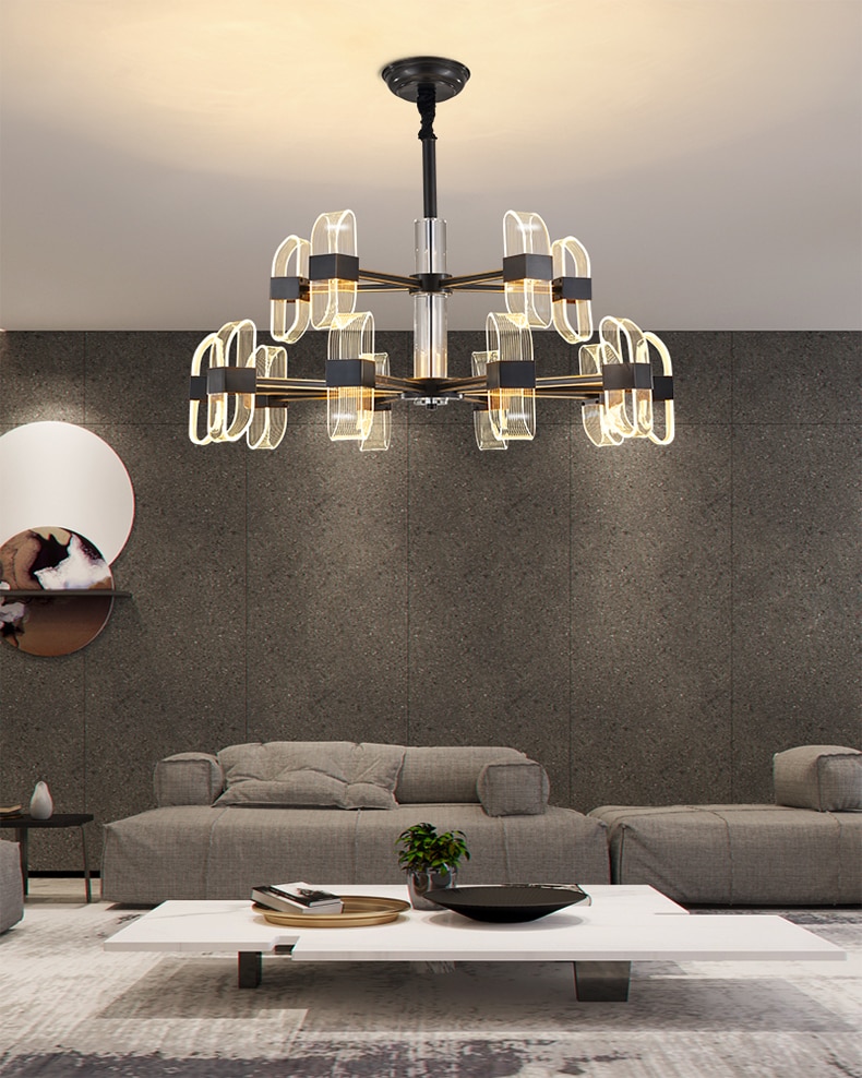 Modern Copper Pendant Lights Creative Round Hanging Lamp Nordic Bedroom Dining Living Room Acrylic Hanglamp Lighting Fixtures