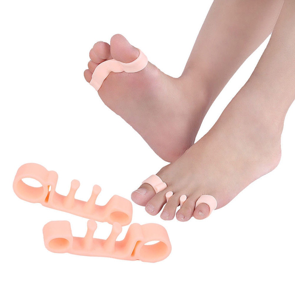 Hot New 5 Holes Silicone Pedicure Foot Care Fixed Toe Separator Hallux Valgus Overlapping Toe Correction Legs Finger Protector