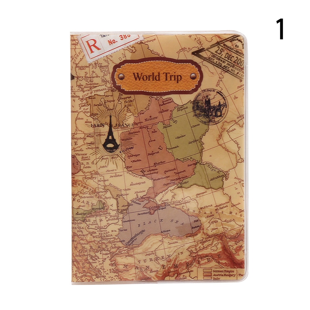 Fashion New Women Men Travel Wallet Card Holder PU Leather World Map Passport Cover Coin Purse Money Organizer Bag Funny Gift
