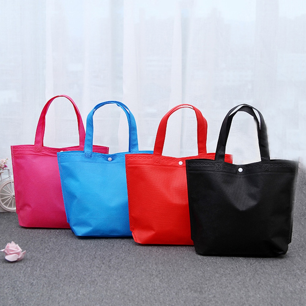 Fashion Women Reusable Shopping Bag Foldable Eco Bag Large Fabric Non-woven Shoulder Bags Tote grocery cloth Bags Pouch