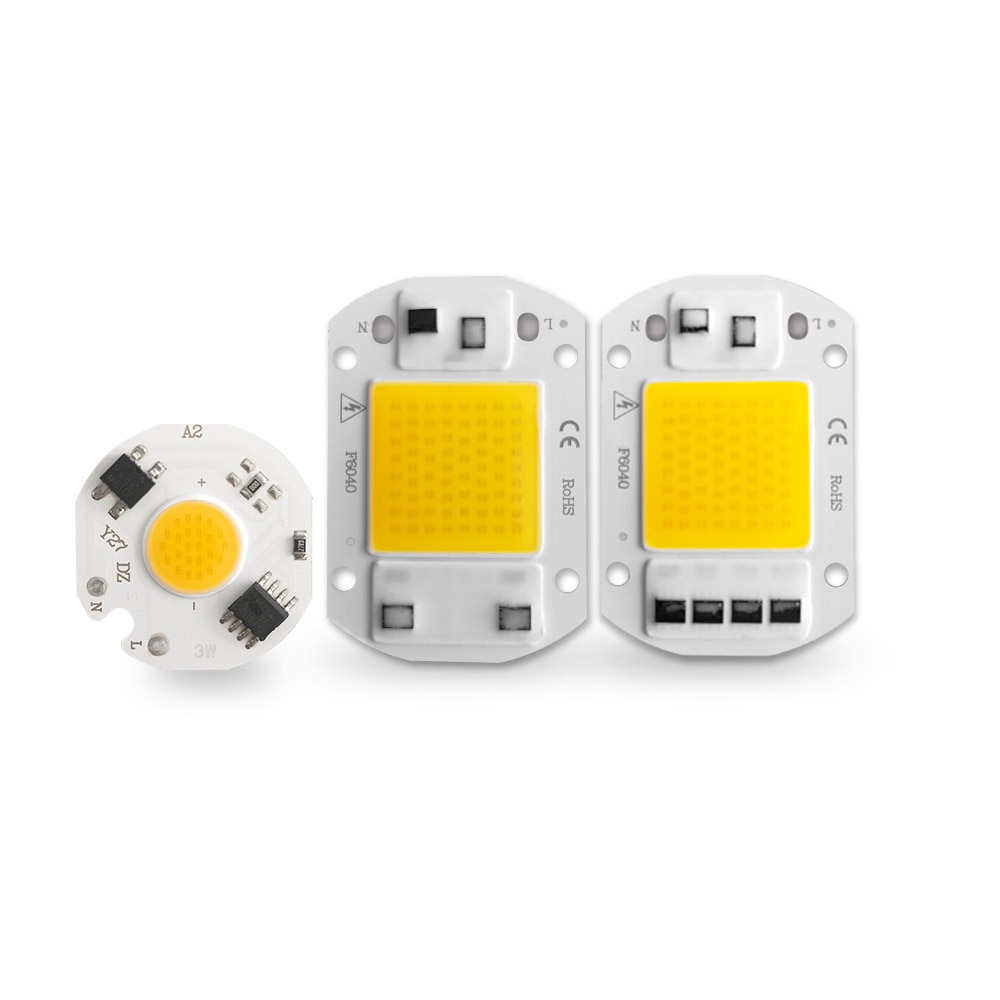 LED COB Chip 20W 30W 50W 220V Smart IC No Need Driver 3W 5W 7W LED Bulb Lamp for Flood Light Spotlight Diy Lighting