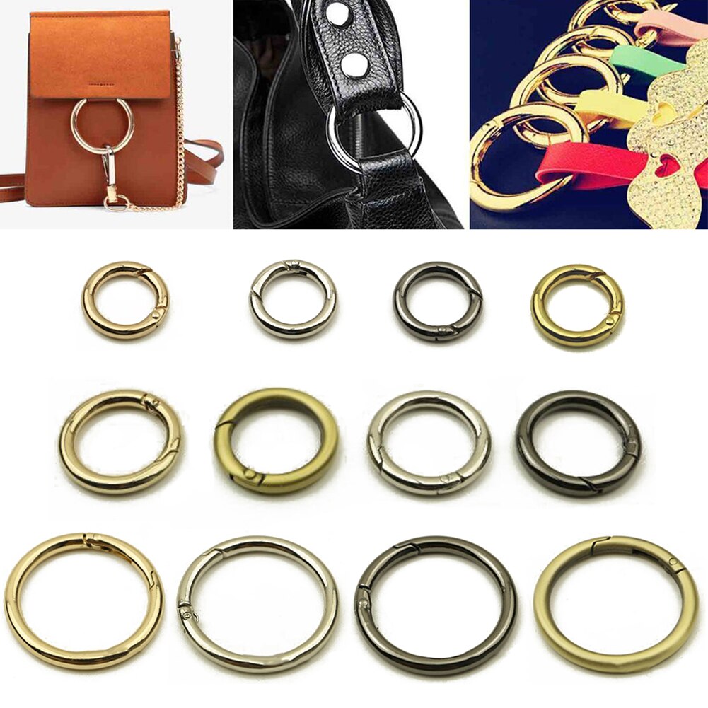 Metal Spring Gate O Ring Openable Keyring Leather Bag Belt Strap Buckle Dog Chain Snap Clasp Clip Trigger Luggage Leathercraft