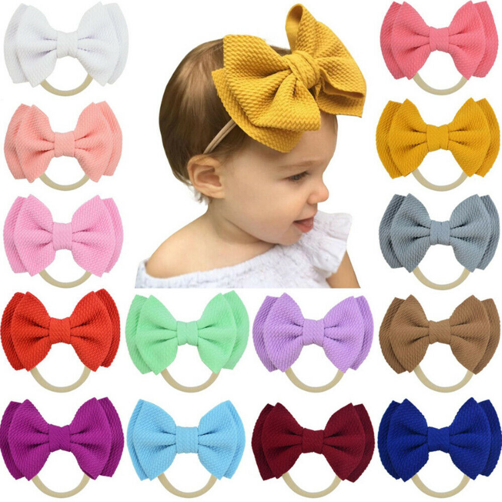 Sweet Infants Newborn Baby Girls Double Bow Hair Band Kids Headband 14 Colors