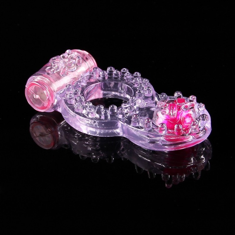 1Pc Cock Vibration Condom Ring Clit Dual Vibrating Butterfly Ring Stretchy Delay Penis Ring Sex Toys Vibrator Exotic Accessories