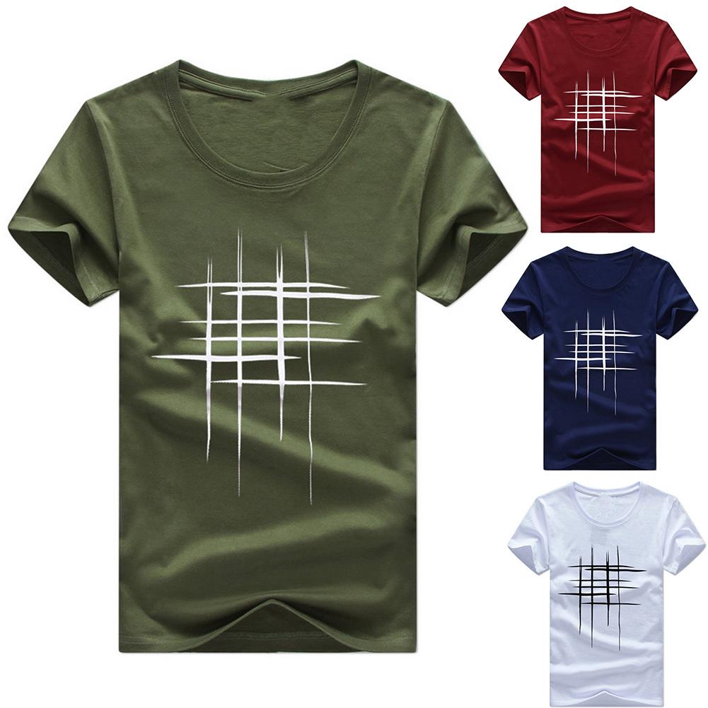 Creative Line Cross Printed Tee Top Women Summer Short Sleeve O Neck T-Shirt