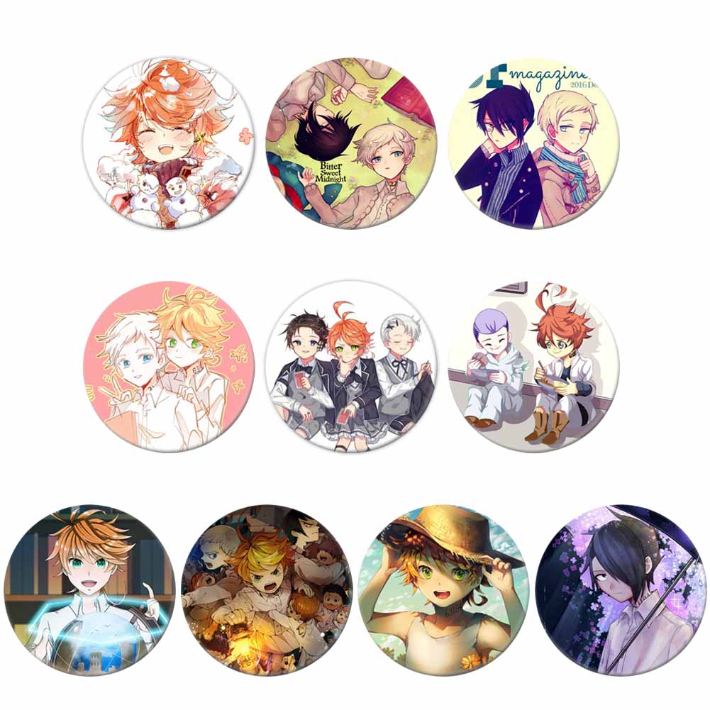 Anime The Promised Neverland Badge Kawaii Yakusoku No Neverland Badge Bag Tie Badge Brooch Pin Pendant For Bags