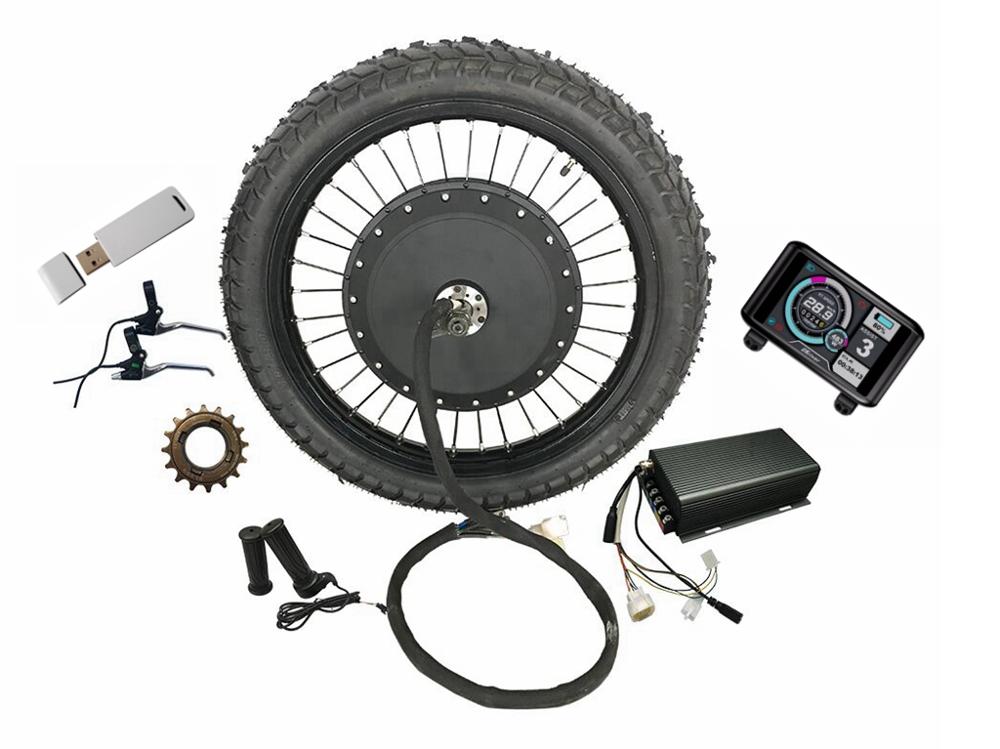 Motorcycle Conversion Kit 8000W 72V Rear Brushless Motor Wheel18"19"Electric Bicycle with72V 150A Sabvoton Controller and Brake