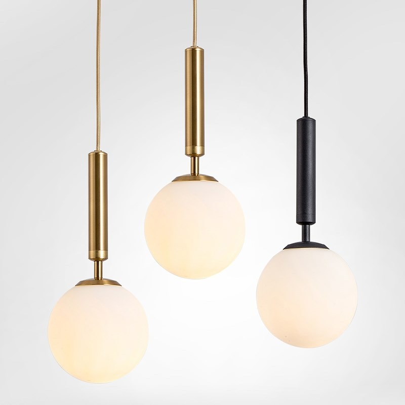 Modern Glass Ball Led Pendant Lamp Fixtures Bedside Gold Indoor Kitchen Hanging Lights Luminaire Dining Room Lighting Decoration