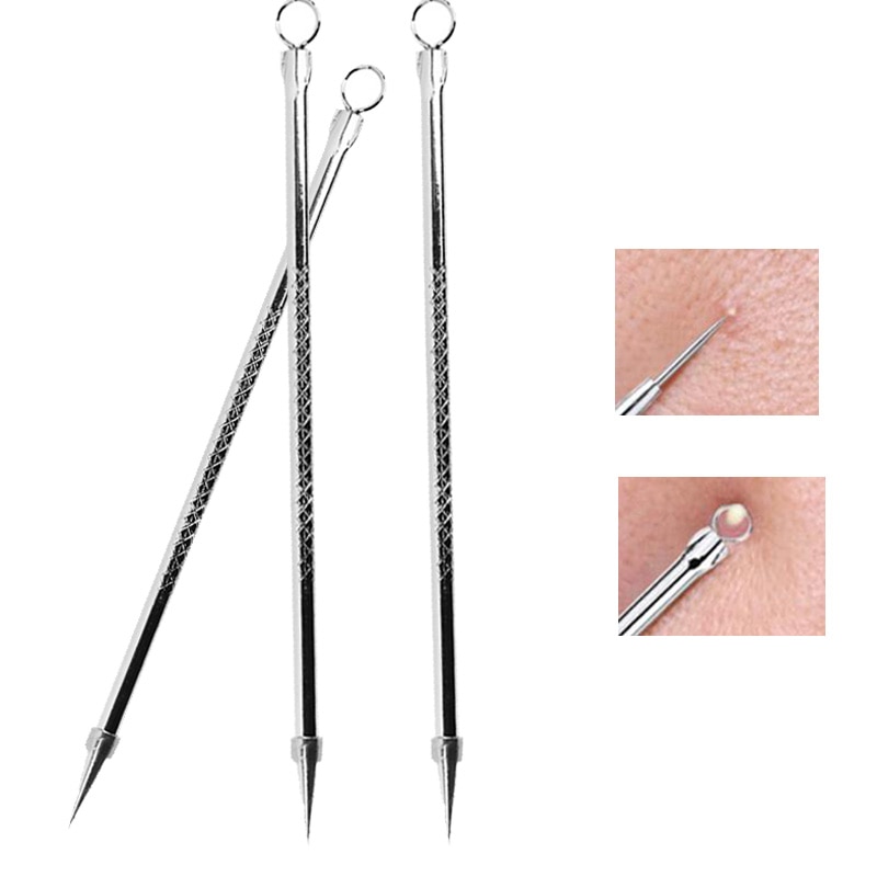 Hot Stainless Steel Blackhead Comedone Acne Blemish Extractor Remover Face Skin Care Pore Cleaner Needles Remove Tools