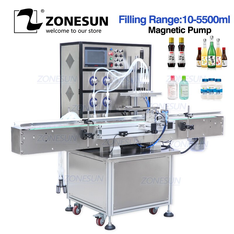 ZONESUN Magnetic Pump Aerosol Soda Bottled Automatic Packing Bottle water wine Drink Perfume Filling Machine FILLER