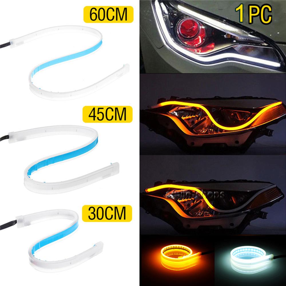 Universal 3-in-1 Angel Eye/Headlight/Turning Light Functions Car Accessories Day Time Soft Tube Headlight Drl Led Strip Wholesa