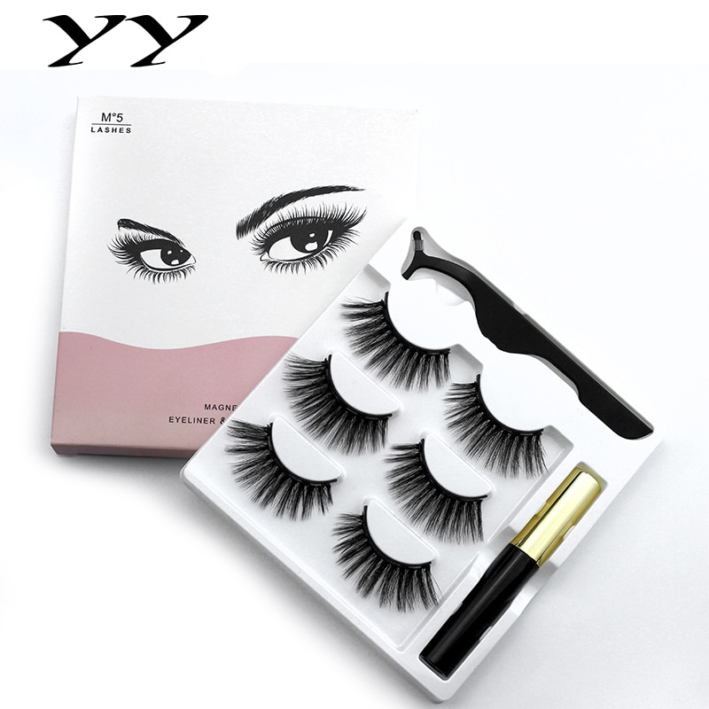 3 Pairs of 3D Magnetic Eyelashes Handmade False Eyelash Eyeliner Waterproof Eye Lash Professional Magnetic Lash Makeup Tools