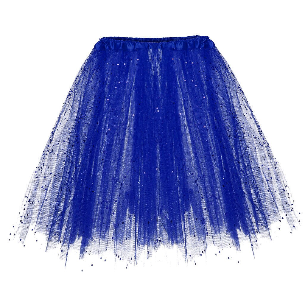 Women's Summer Fashion Pure Color Hot Skirt Paillette Elastic 3 Layer Short Skirt Adult Ballet Dancing Skirt юбка женская 50*