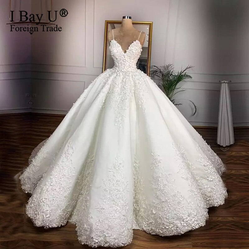 Vintage Lace Floral Wedding Dresses 2020 Casamento 3D Flower Bridal Ball Gowns Sweetheart Lace Up Plus Size Bride Dress Gelinlik