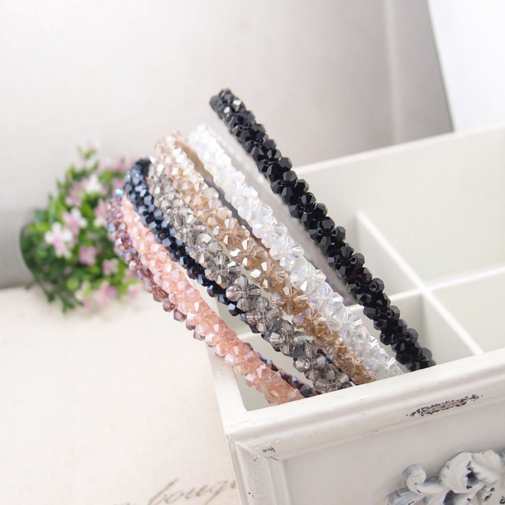 Fashion Shinny Crystal Hairbands Beaded Hair Hoop Diamond Hair Band for Women Rhinestone Headbands Hair Accessories Hairband Hot