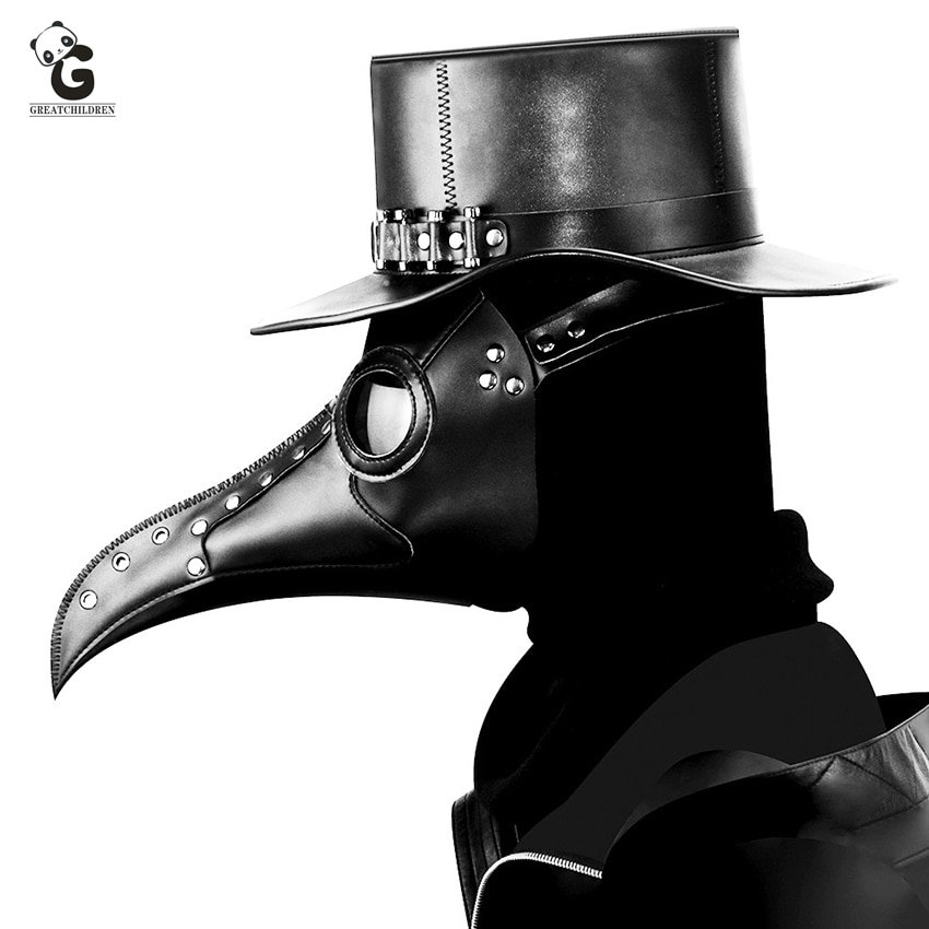 Plague Doctor Mask Adult Steam Punks Scary Horror PU Bird Doctor Schnabel Masque Halloween Cosplay Beak Maske Prop Carnival