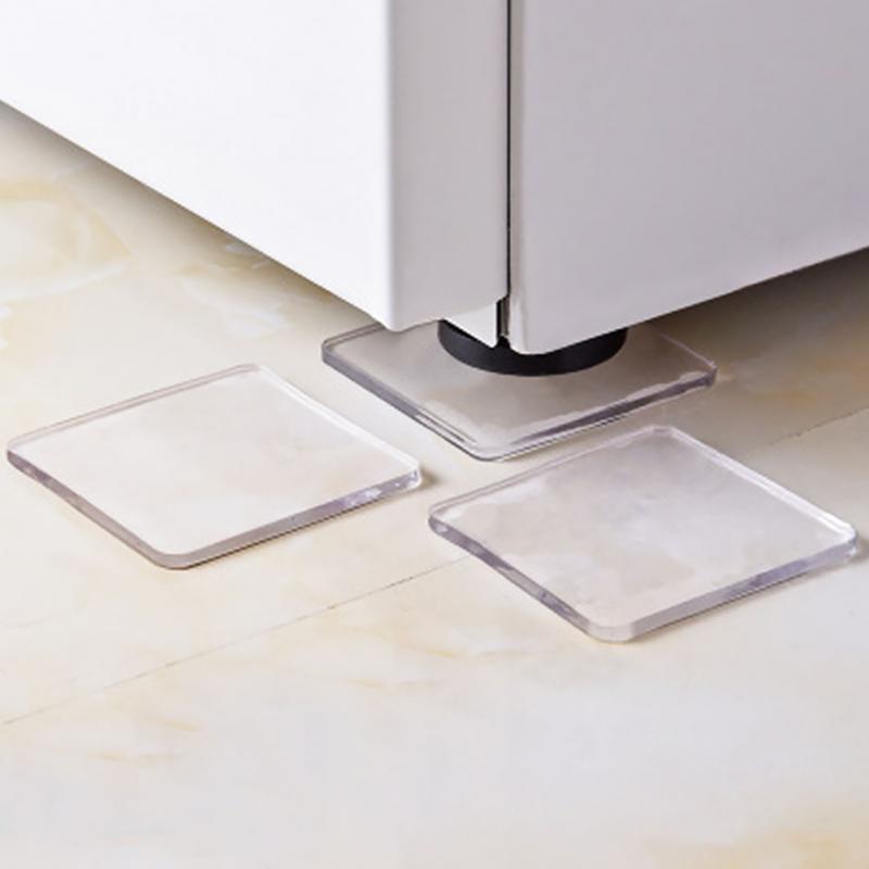 8Pcs Anti Vibration Non-Slip Mat Washing Machine Silicone Pad Multifuncational Transparent Place Mats #734
